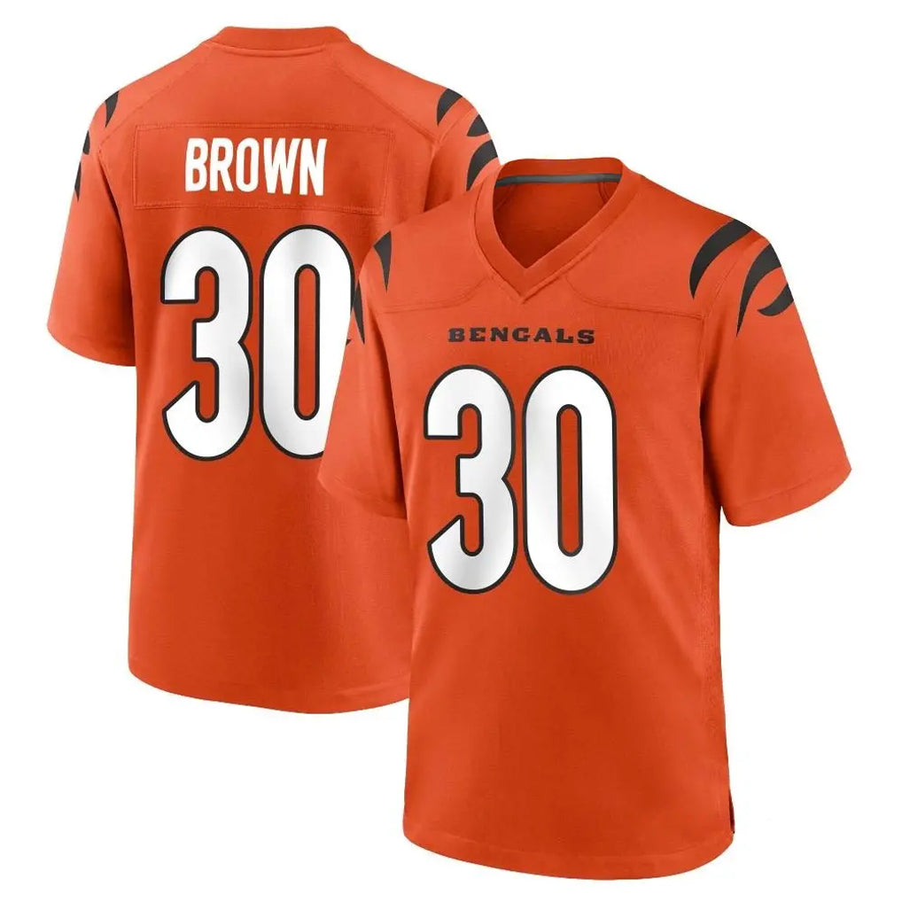 C.Bengals #30 Chase Brown Player Orange Home Game Mdoa Stitched Jerseys