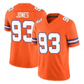 D.Broncos #93 D.J. Jones Player Orange Limited Alternate Vapor F.U.S.E. Throwback Game Mdoa Stitched Jerseys