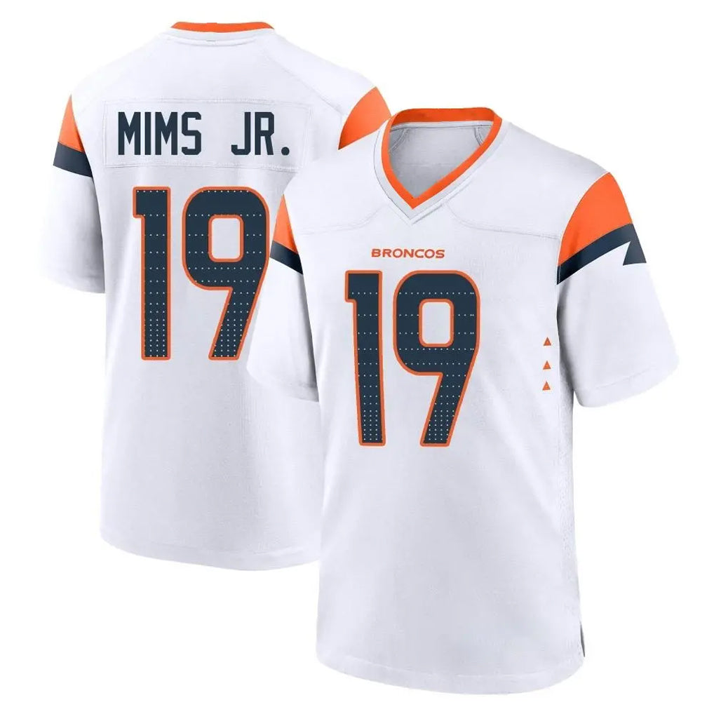 D.Broncos #19 Marvin Mims Jr. Player White Home Game Mdoa Stitched Jerseys