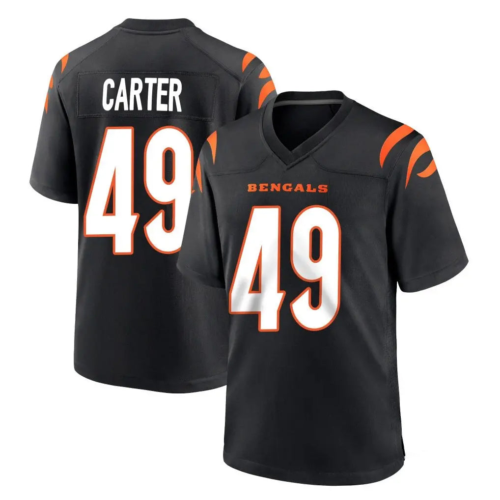 C.Bengals #49 Barrett Carter Player Black Home Game Mdoa Stitched Jerseys