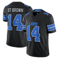 D.Lions #14 Amon-Ra St. Brown Player Black Vapor F.U.S.E. Limited Game Home Mdoa Stitched Jerseys