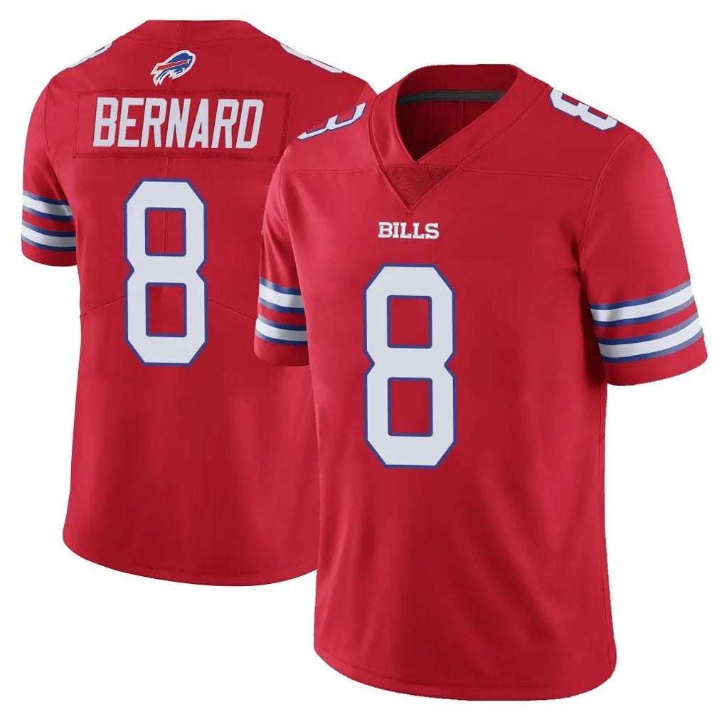 B.Bills #8 Terrel Bernard Player Red Vapor Untouchable Limited Mdoa Stitched Jerseys
