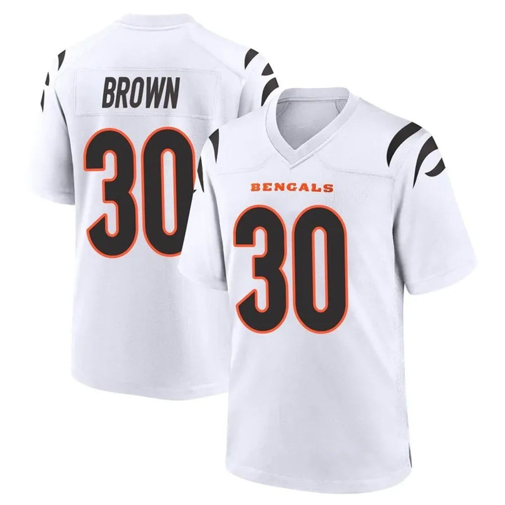 C.Bengals #30 Chase Brown Player White Home Game Mdoa Stitched Jerseys