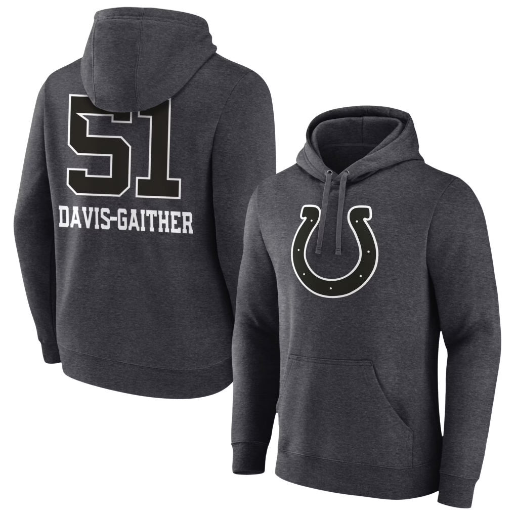 IN.Colts #51 Akeem Davis-Gaither Player Charcoal Pullover Hoodies Limited Game Mdoa Stitched Jerseys