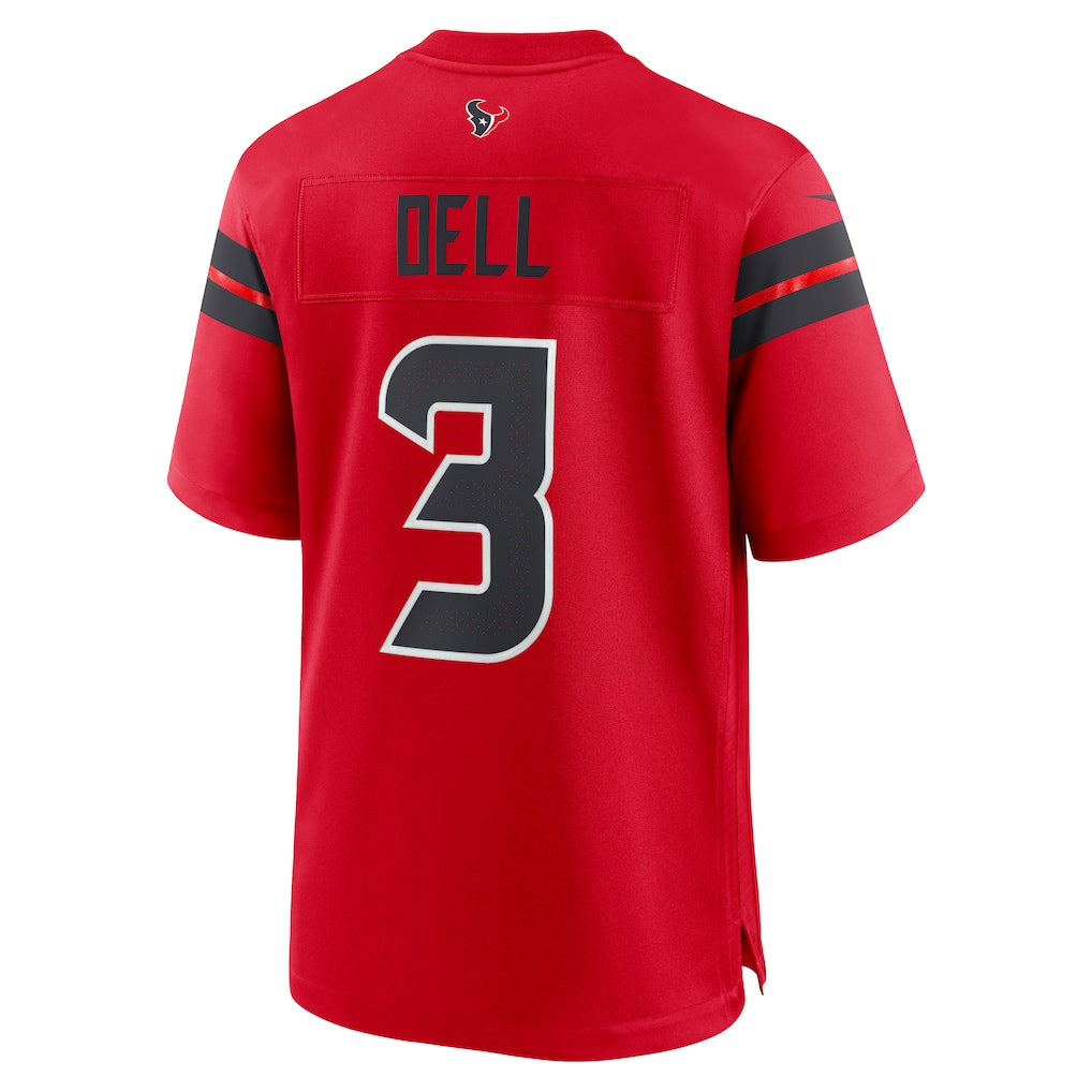 Mdoa H.Texans #3 Tank Dell Red Alternate Game Jersey