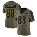 C.Bengals #88 Mike Gesicki Player Olive Salute to Service Game Mdoa Stitched Jerseys