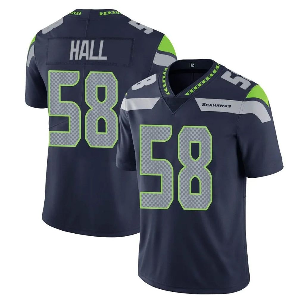 S.Seahawks #58 Derick Hall Player Navy Limited Vapor Untouchable Home Game Mdoa Stitched Jerseys
