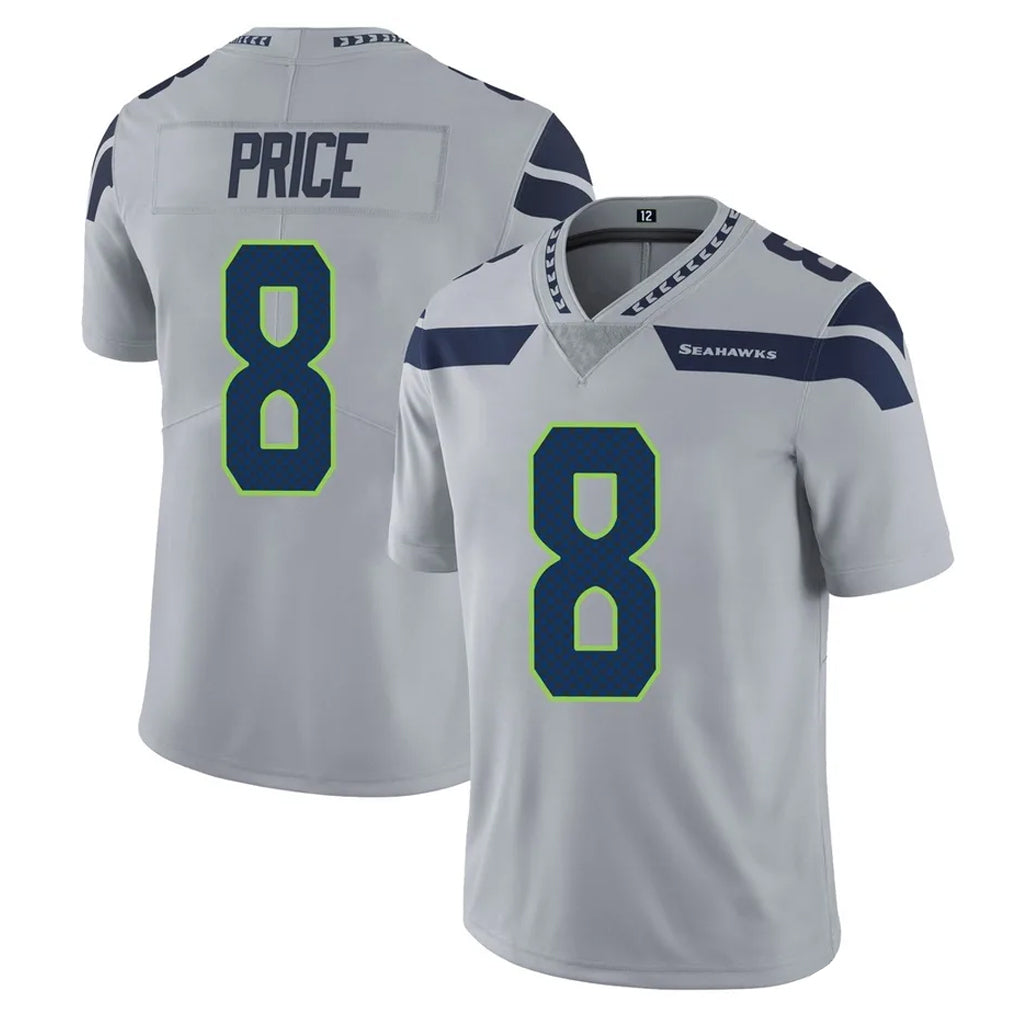 S.Seahawks #8 Jadarian Price Player Gray Limited Vapor Untouchable Home Game Mdoa Stitched Jerseys