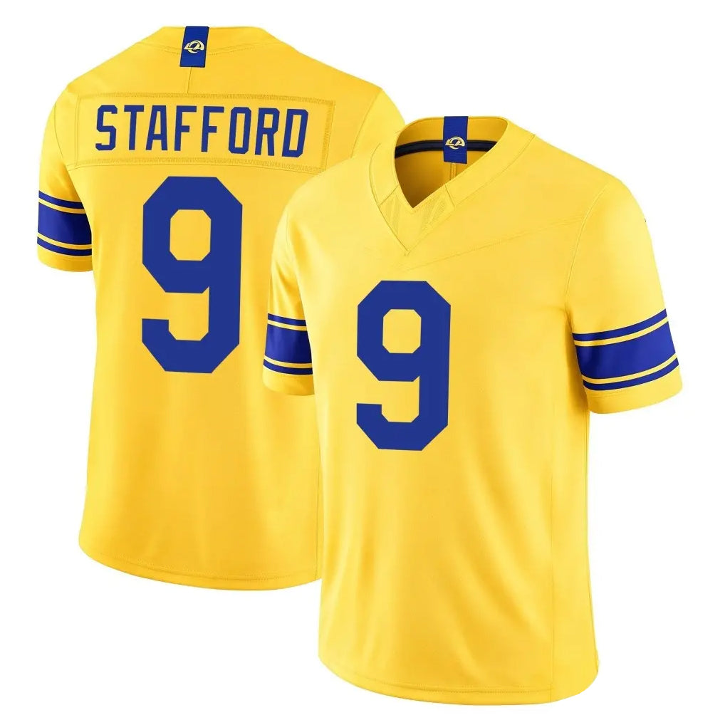 LA.Rams #9 Matthew Stafford Player Gold Limited Classic Sol Vapor F.U.S.E.Home Game Mdoa Stitched Jerseys