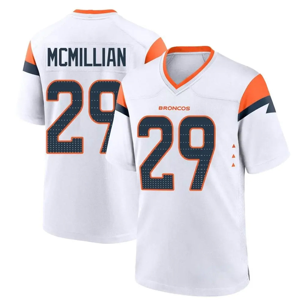 D.Broncos #29 Ja'Quan McMillian Player White Home Game Mdoa Stitched Jerseys