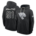 J.Jaguars #91 Arik Armstead Player 2026 Black Logo Pullover Hoodies Limited Game Mdoa Stitched Jerseys