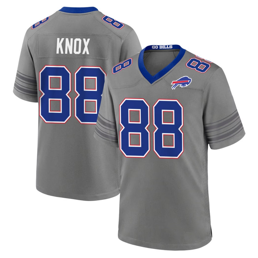 B.Bills #88 Dawson Knox Player Gray Nickel City Home Game Mdoa Stitched Jerseys