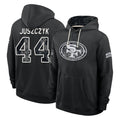 SF.49ers #44 Kyle Juszczyk Player 2026 Black Logo Pullover Hoodies Limited Game Mdoa Stitched Jerseys