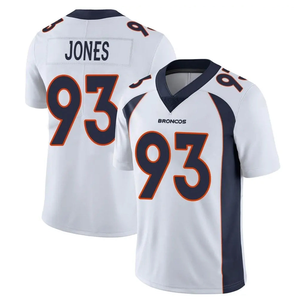 D.Broncos #93 D.J. Jones Player White Vapor Untouchable Limited Home Game Mdoa Stitched Jerseys