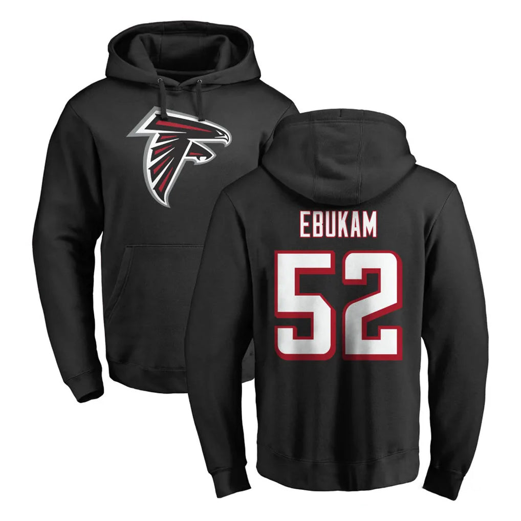 A.Falcons #52 Samson Ebukam Player Black LOGO Pullover Hoodies Home Game Mdoa Stitched Jerseys