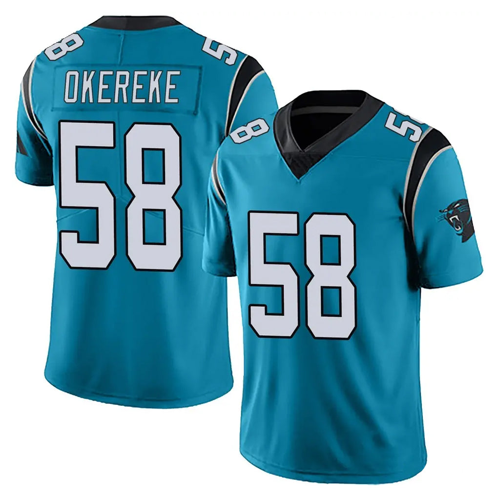 C.Panthers #58 Bobby Okereke Player Blue Vapor Untouchable Limited Game Mdoa Stitched Jerseys