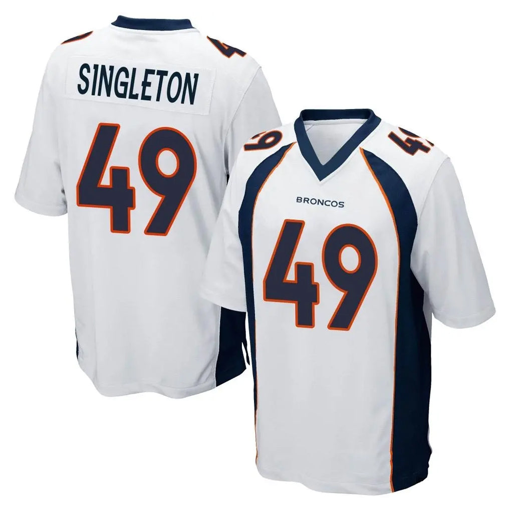D.Broncos #49 Alex Singleton Player White Game Mdoa Stitched Jerseys