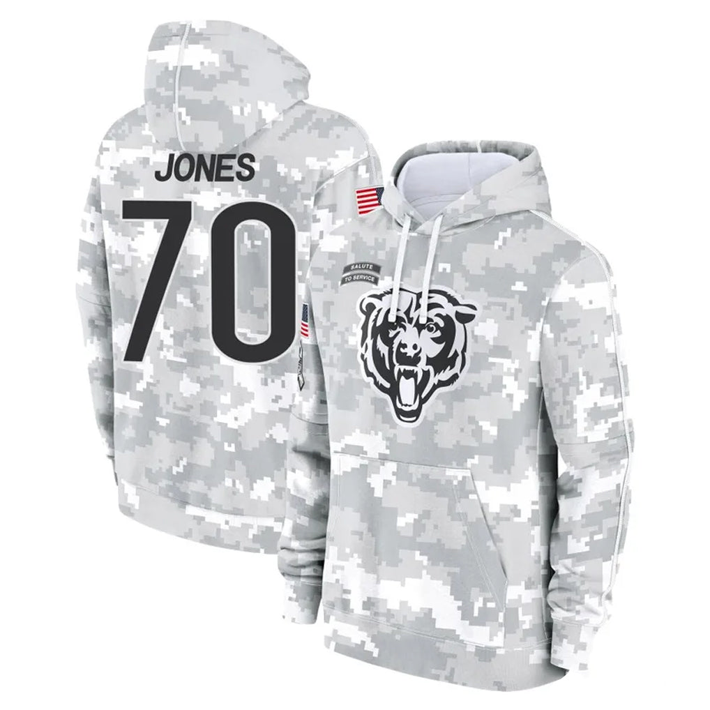 C.Bears #70 Braxton Jones Player Arctic Camo Salute to Service Pullover Hoodies Limited Mdoa Stitched Jerseys