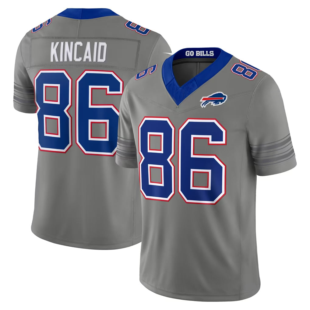 B.Bills #86 Dalton Kincaid Player Gray Limited Nickel City Home Game Mdoa Stitched Jerseys