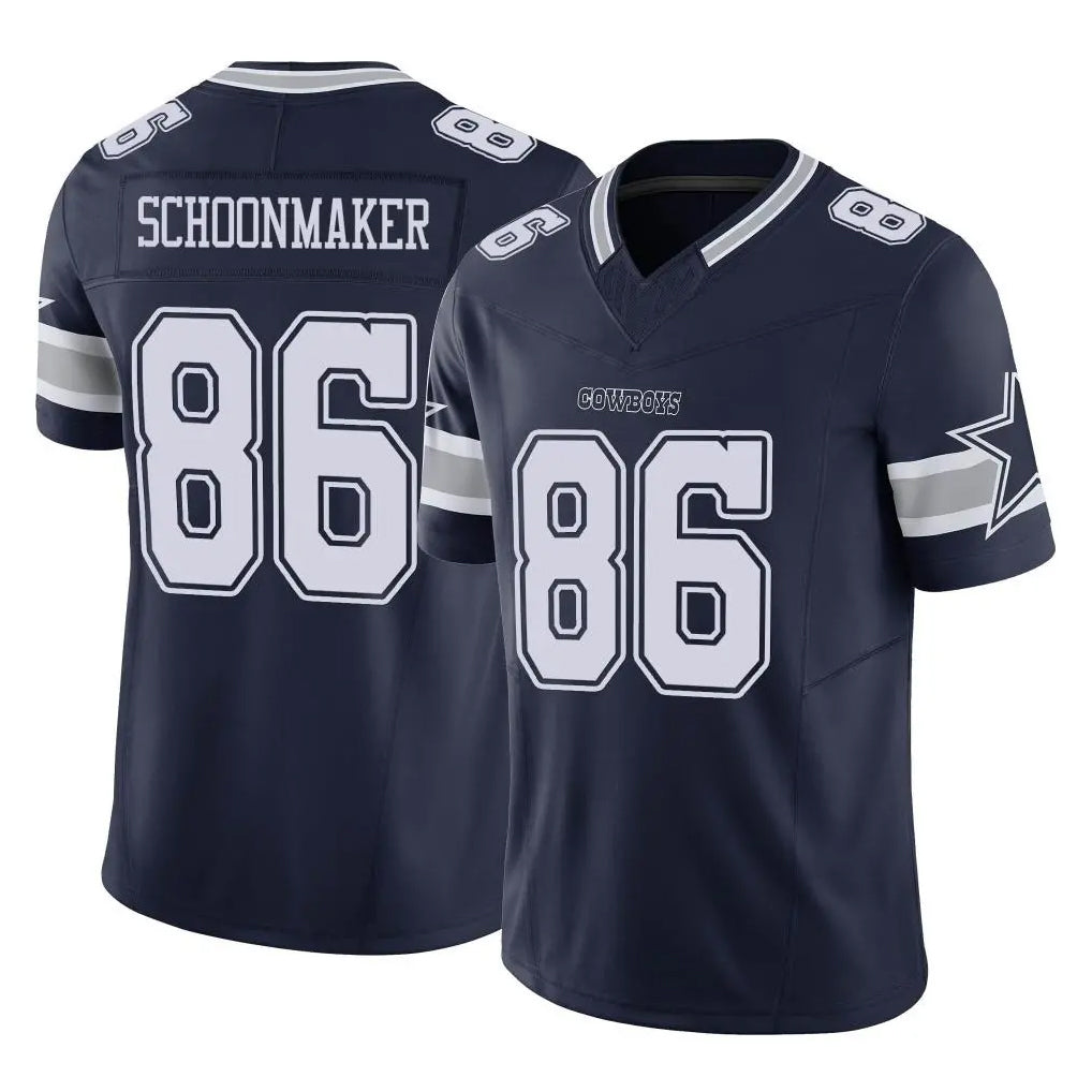 D.Cowboys #86 Luke Schoonmaker Player Navy Limited Vapor F.U.S.E. Home Game Mdoa Stitched Jerseys