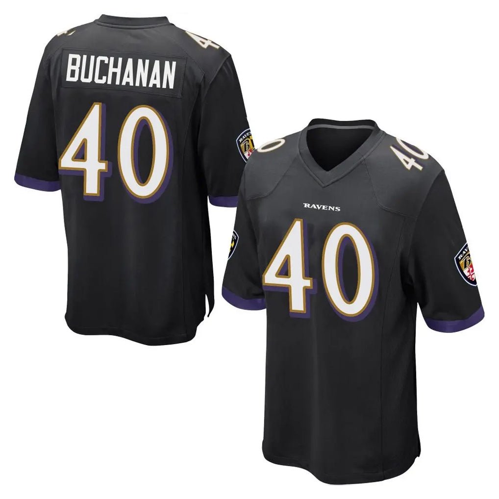 B.Ravens #40 Teddye Buchanan Player Black Home Game Mdoa Stitched Jerseys