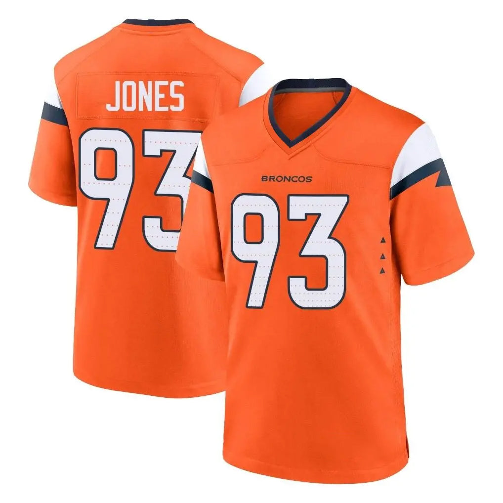 D.Broncos #93 D.J. Jones Player Orange Home Game Mdoa Stitched Jerseys