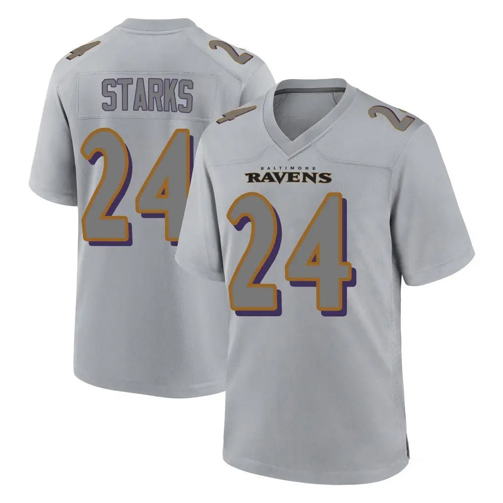 B.Ravens #24 Malaki Starks Player Gray Color Rush Vapor Untouchable Game Mdoa Stitched Jerseys