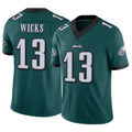 P.Eagles #13 Dontayvion Wicks Player Team Color Green Limited Vapor F.U.S.E. Home Game Mdoa Stitched Jerseys