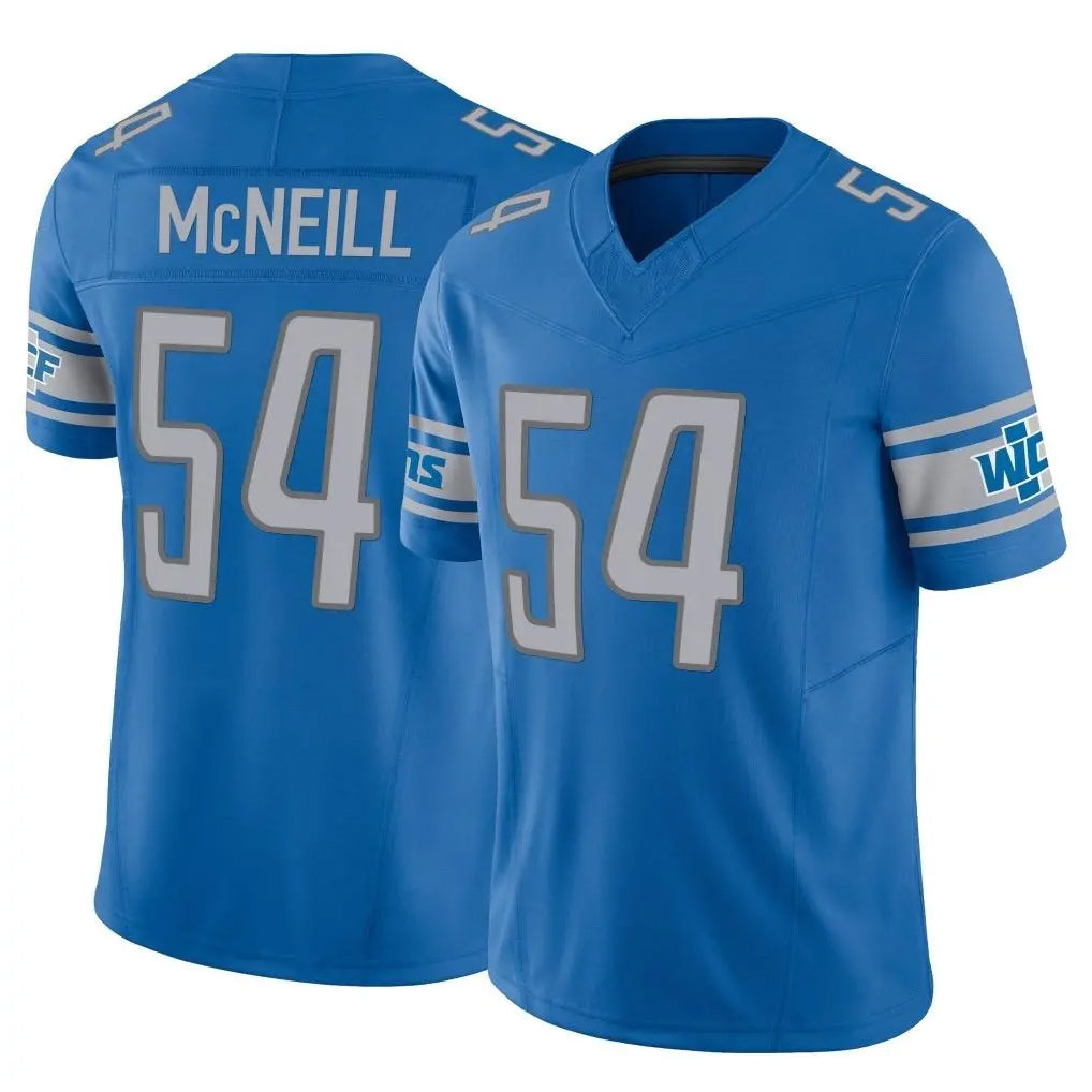D.Lions #54 Alim McNeill Player Blue Vapor F.U.S.E. Limited Home Game Mdoa Stitched Jerseys