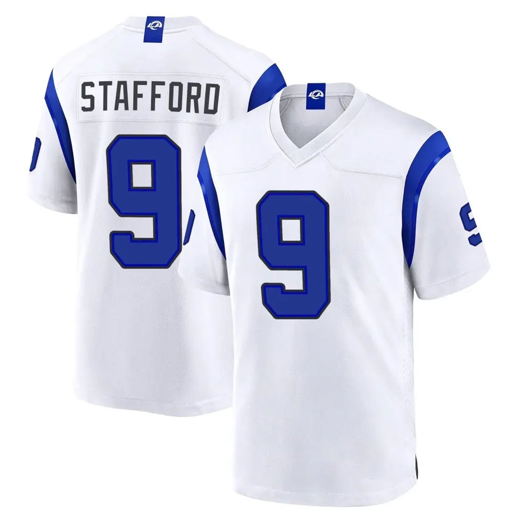 LA.Rams #9 Matthew Stafford Player White Fearsome Home Game Mdoa Stitched Jerseys