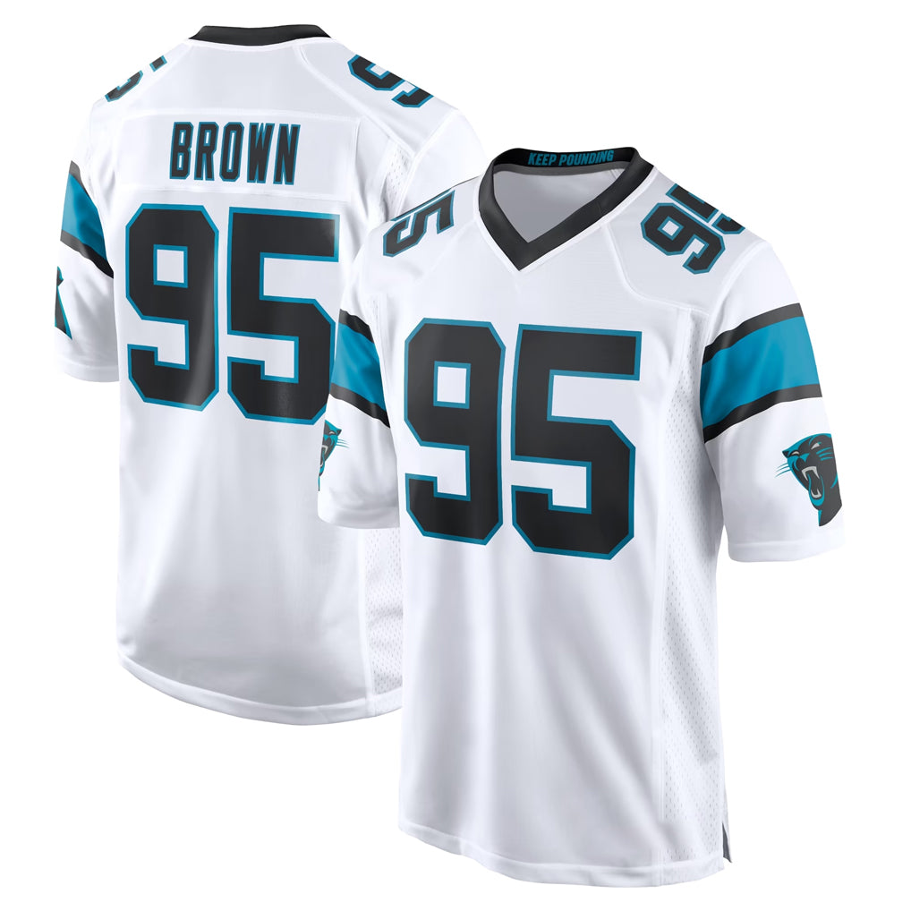 C.Panthers #95 Derrick Brown Player White Home Game Mdoa Stitched Jerseys
