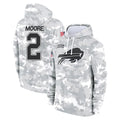 B.Bills #2 DJ Moore Player Arctic Camo Salute to Service Hoodies Mdoa Stitched Jerseys