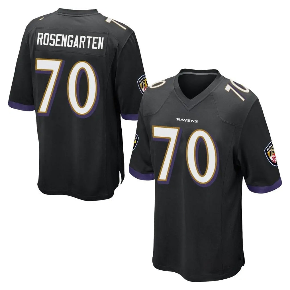 B.Ravens #70 Roger Rosengarten Player Black Home Game Mdoa Stitched Jerseys