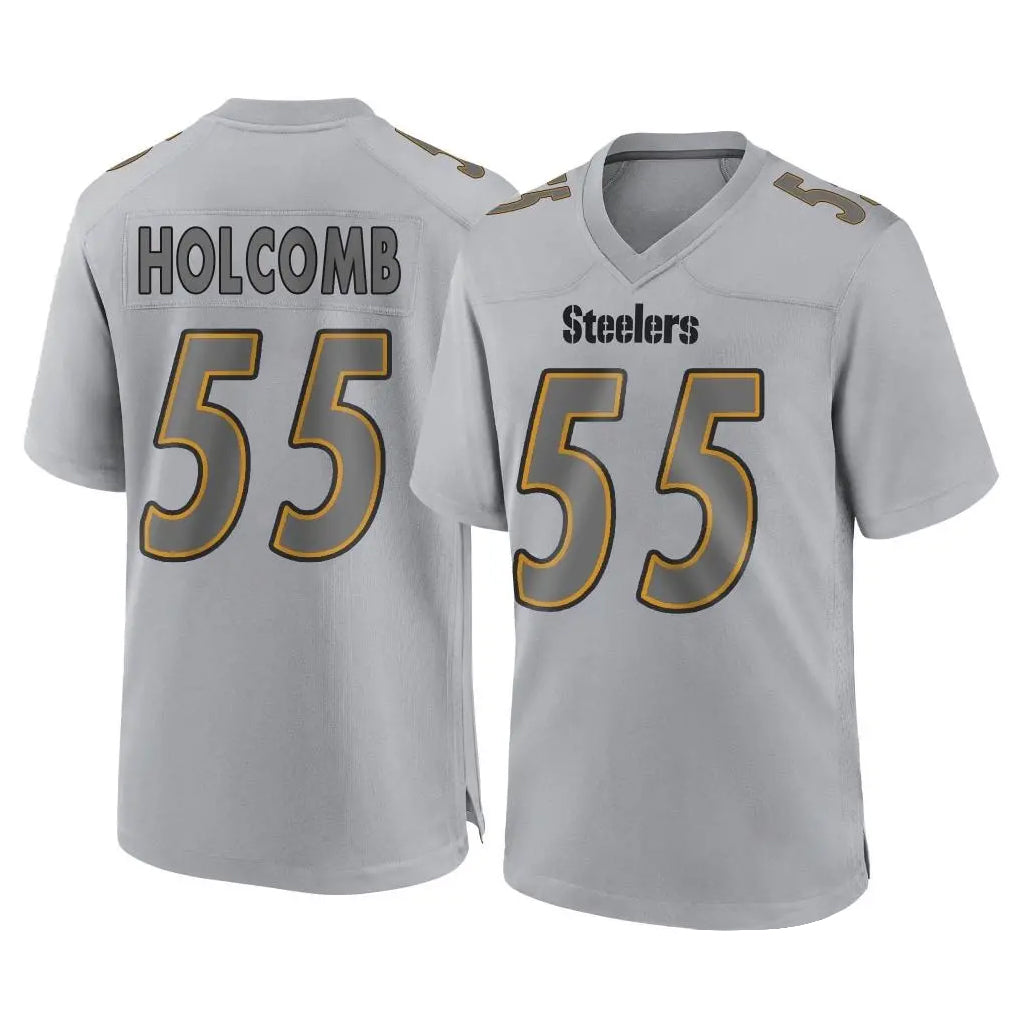 P.Steelers #55 Cole Holcomb Player Gray Atmosphere Fashion Home Game Mdoa Stitched Jerseys