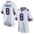 B.Bills #8 Terrel Bernard Player White Home Game Mdoa Stitched Jerseys