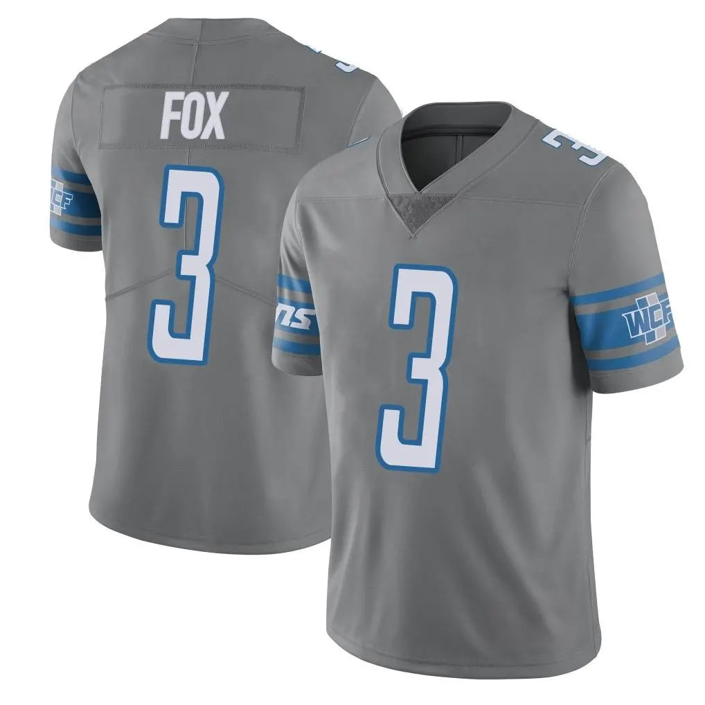 D.Lions #3 Jack Fox Player Gray Vapor Untouchable Limited Home Game Mdoa Stitched Jerseys