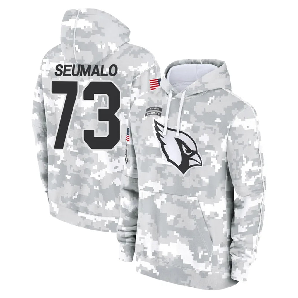A.Cardinals #73 Isaac Seumalo Player Arctic Camo Limited Salute to Service Pullover Hoodies Game Mdoa Stitched Jerseys