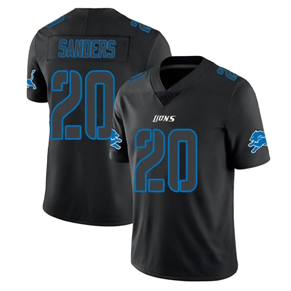 D.Lions #20 Barry Sanders Player Black Impact Limited Home Game Mdoa Stitched Jerseys