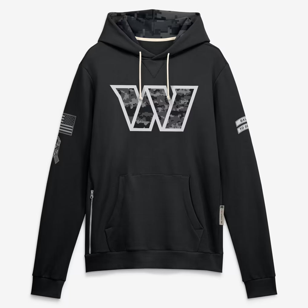 W.Commanders 2026 Black Logo Pullover Hoodies Limited Game Mdoa Stitched Jerseys