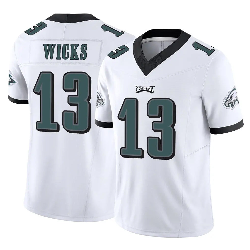 P.Eagles #13 Dontayvion Wicks Player White Limited Vapor F.U.S.E. Home Game Mdoa Stitched Jerseys