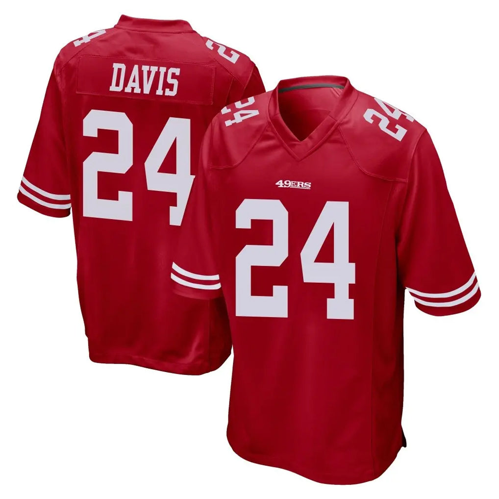 SF.49ers #24 Ashtyn Davis Player Red Home Game Mdoa Stitched Jerseys