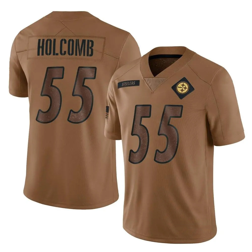 P.Steelers #55 Cole Holcomb Player Brown Limited Salute To Service Home Game Mdoa Stitched Jerseys