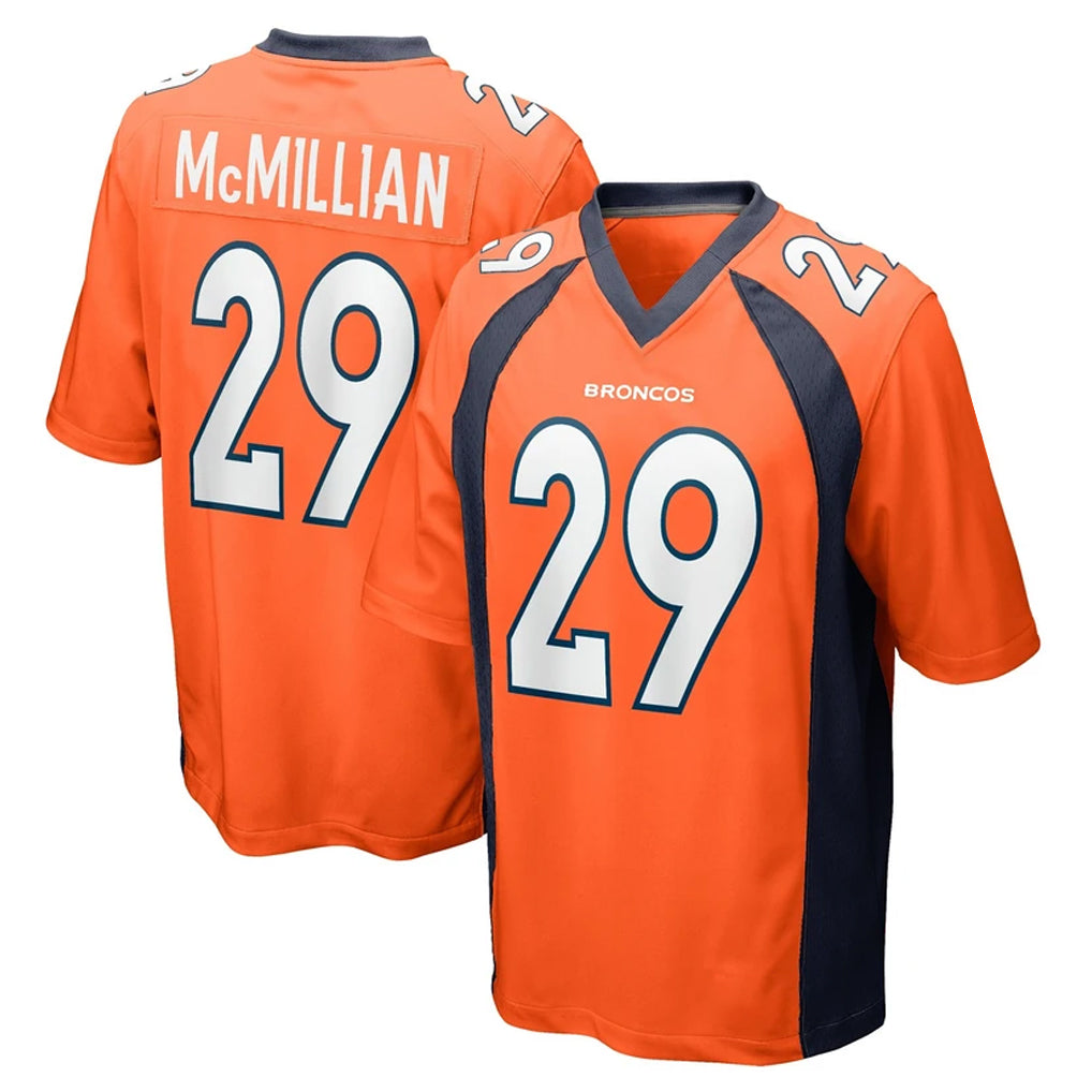 D.Broncos #29 Ja'Quan McMillian Player Orange Color Home Game Mdoa Stitched Jerseys