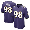 B.Ravens #98 Travis Jones Player Purple Color Rush Home Game Mdoa Stitched Jerseys