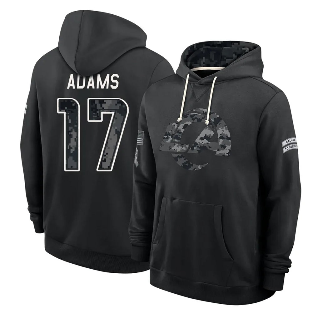 LA.Rams #17 Davante Adams Player 2026 Black Logo Pullover Hoodies Limited Game Mdoa Stitched Jerseys