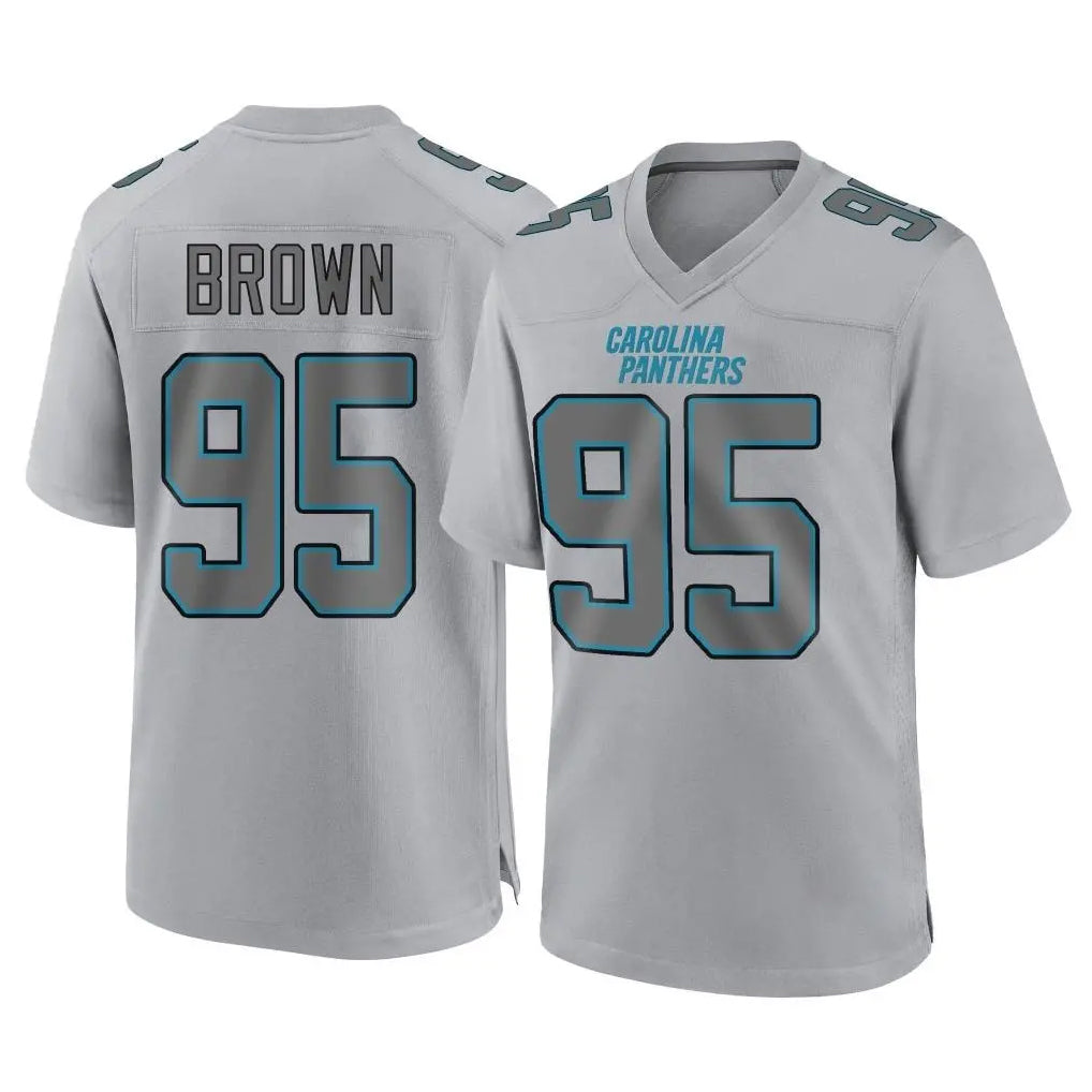 C.Panthers #95 Derrick Brown Player Gray Atmosphere Fashion Game Mdoa Stitched Jerseys