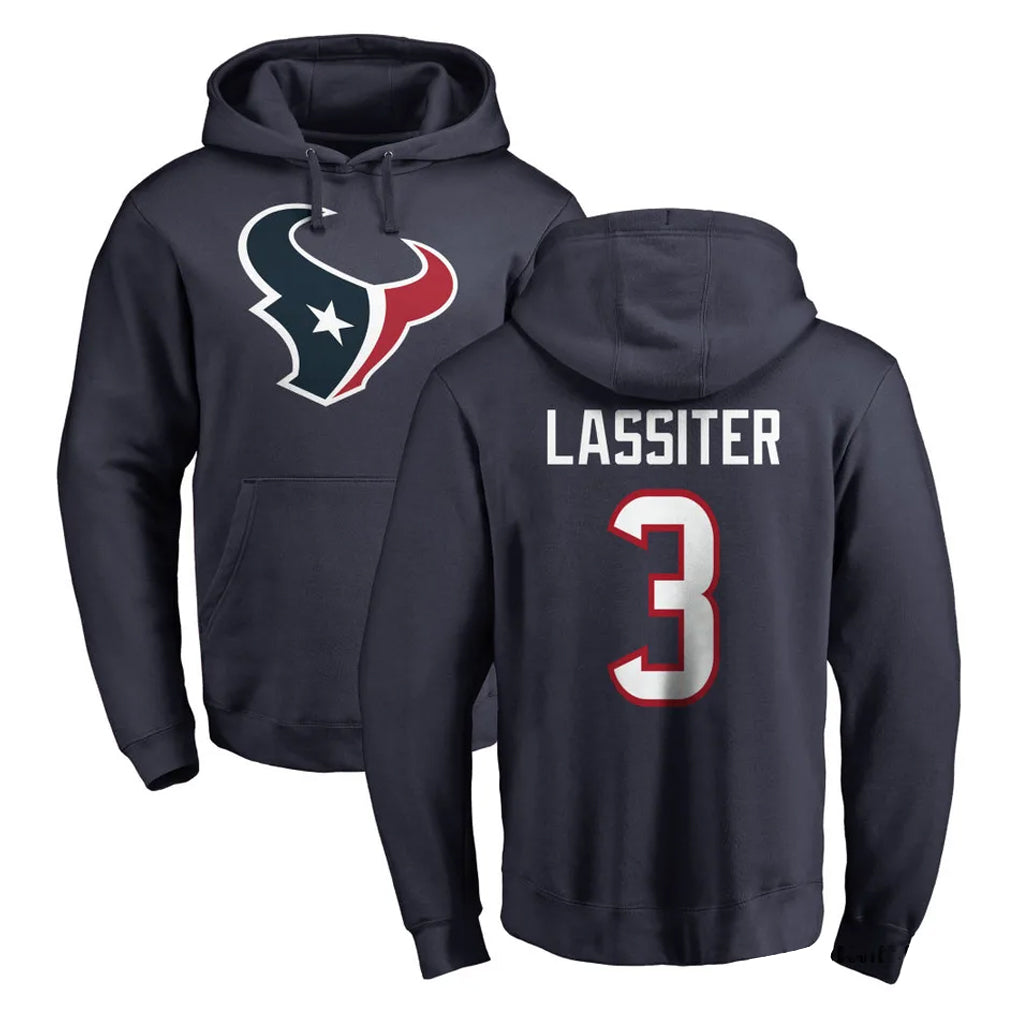 H.Texans #3 Kamari Lassiter Player Navy Pro Line Pullover Hoodie Limited Game Mdoa Stitched Jerseys