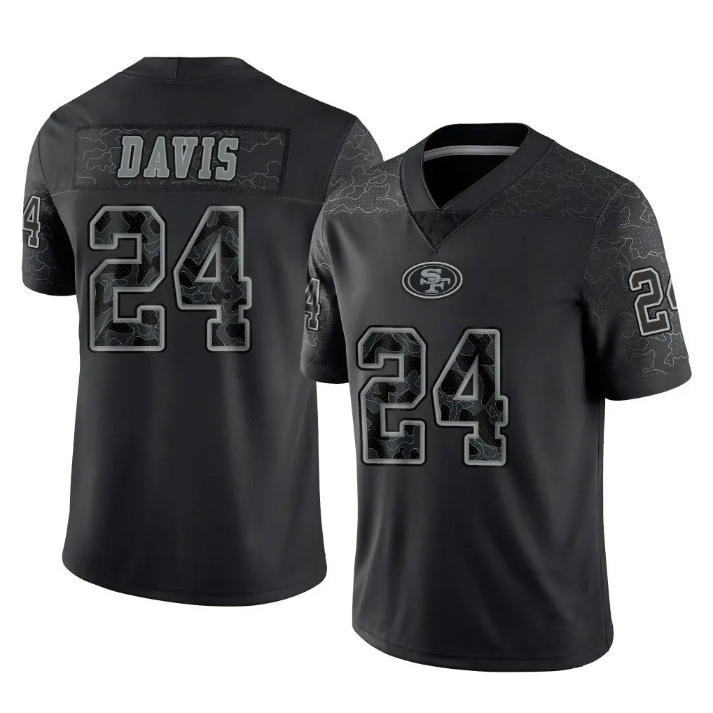 SF.49ers #24 Ashtyn Davis Player Black Limited Reflective Home Game Mdoa Stitched Jerseys