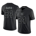 SF.49ers #24 Ashtyn Davis Player Black Limited Reflective Home Game Mdoa Stitched Jerseys