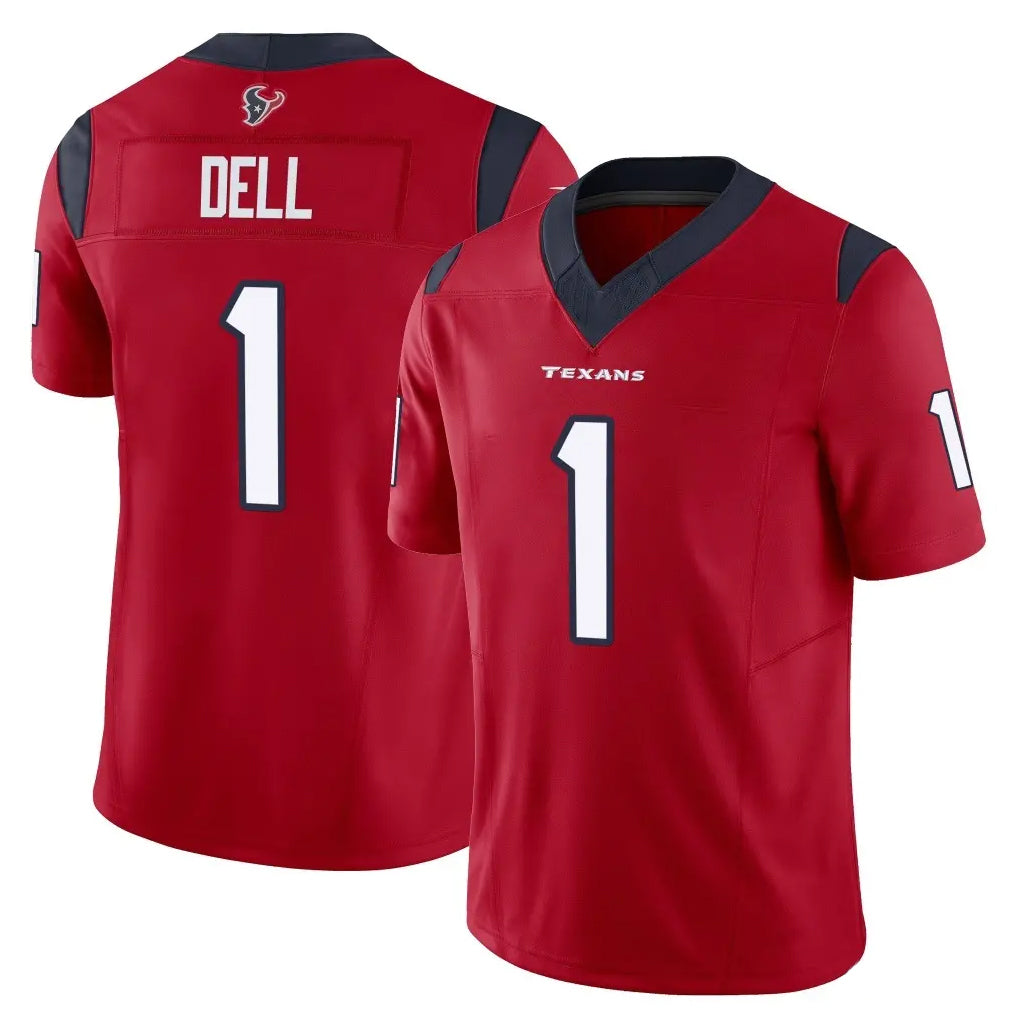H.Texans #1 Tank Dell Player Red Limited Vapor F.U.S.E. Home Game Mdoa Stitched Jerseys